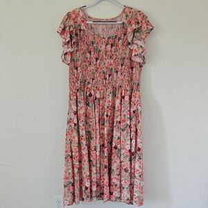 NWOT Ivy City Smocked Floral Dress Size 2x